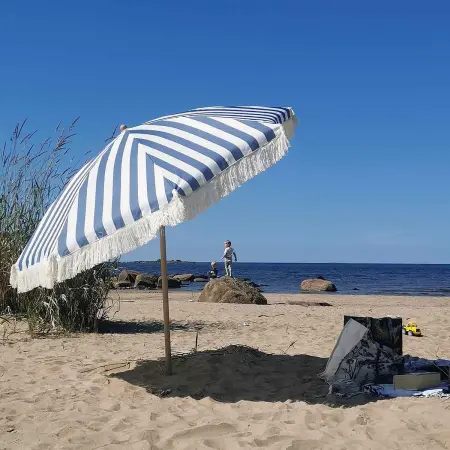 Solparasoll Seaside 200cm blå - Parasoll och parasollfötter - 8720573984430 - 1