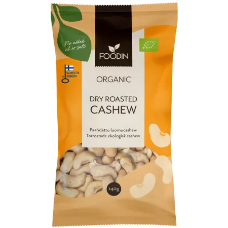Cashewnød 140g Dry Roasted Økologi - Nødder, frø og toppings - 6430048233810 - 0