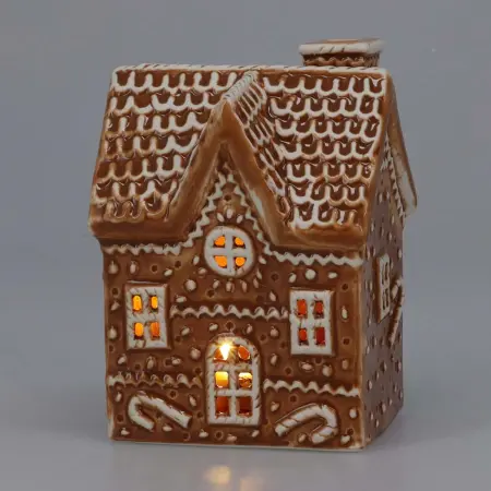 Pepparkakshus LED 10x8x12 cm assorterade - Julpynt - 8721461064814 - 1