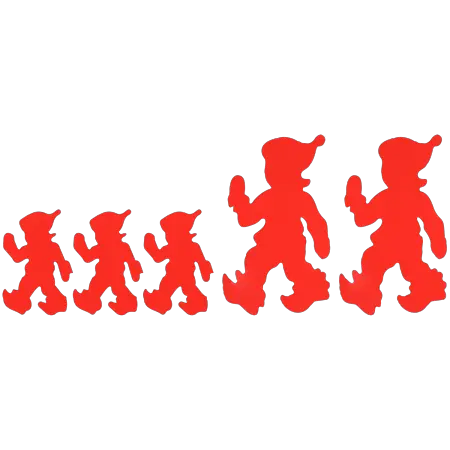 Tomtefamilj med 2 vuxna och 3 barn - Tomtar och prydnadsdjur - 6410410107772 - 1
