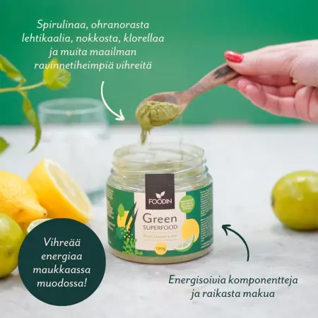 Green Superfood Fresh Lemon-Lime 120g - Vitaminer och pulver - 6430048235036 - 1