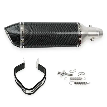 Lyddæmper 360mm i Akrapovic-look - Motocross udstødningsrør - 6438471009149 - 0