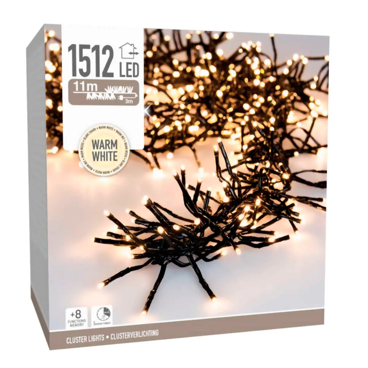 Light Chain Cluster varm hvid 1512 - Lyskæde til udendørs brug - 8720573813211 - 0