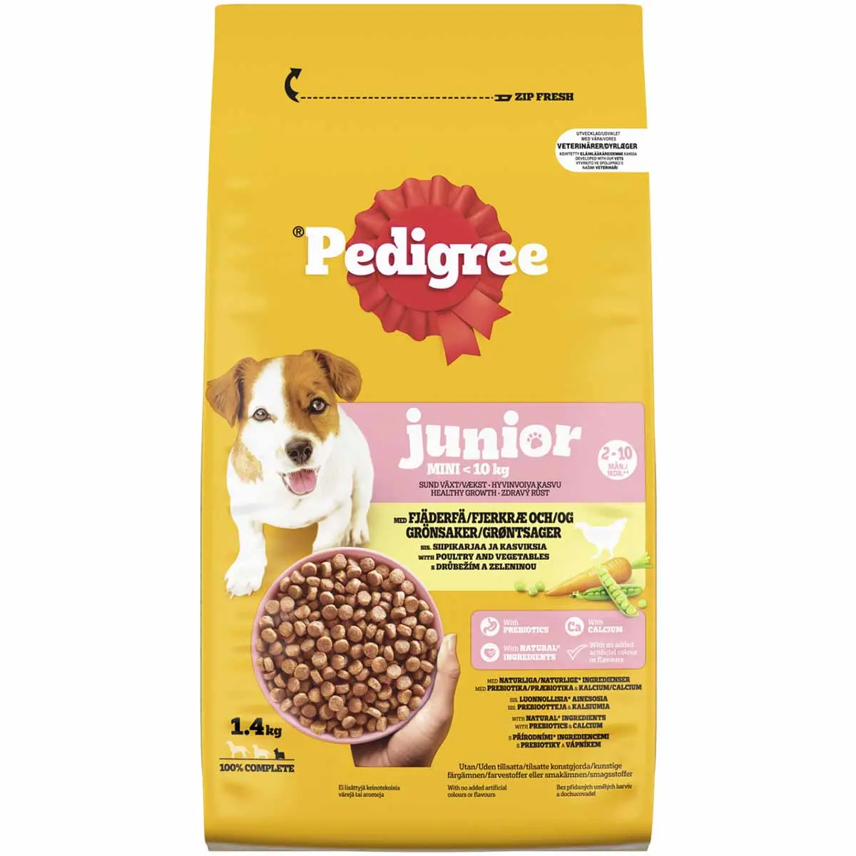 Pedigree hundefoder Junior 1,4 kg - Tørt hundefoder - 5998749171189 - 0
