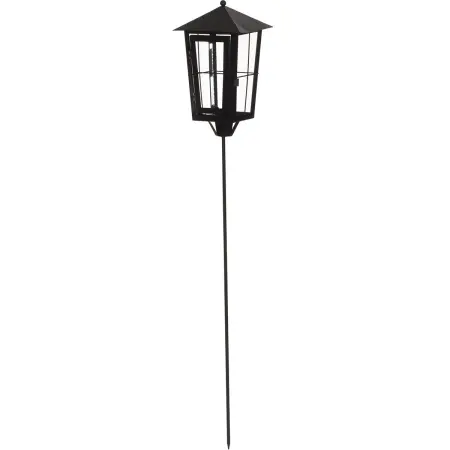 Høj sort lygte med metal skaft 27cm - Lanterne - 6410416140131 - 1