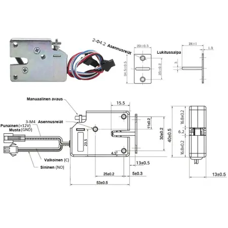 Elektroniskt magnetlås 12V - Dörrlås - 6419774008152 - 1
