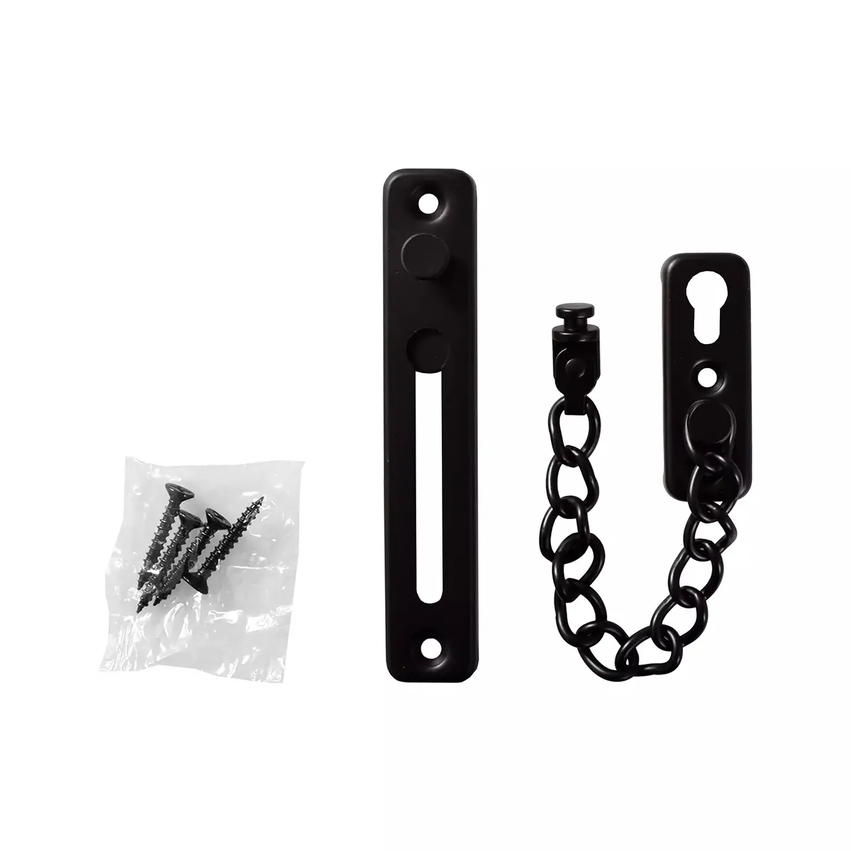 Dörrsäkerhetskedja 160 mm RST svart Finbul - Dörrstopp och tillbehör - 6438152250020 - 0