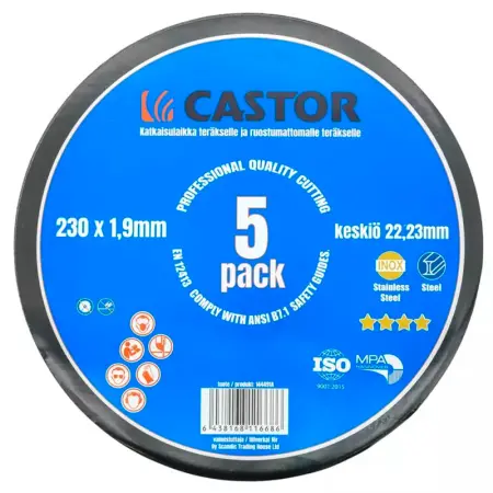 Kap- og slibeskive 5 stk 230x1.9x22.2mm - Vinkelsliber skæreskiver 230 mm - 6438168116686 - 0
