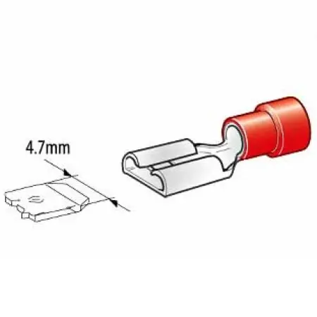 Platt kontakt hona 4,7mm 10st röd - Abikokontakter - 6438255200342 - 1