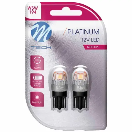 LED-pære Platinum W5W T10 12-24V 1W - LED-lys og LED-sæt - 5901508555137 - 0