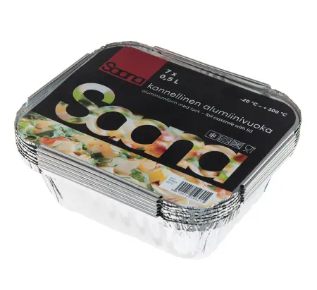 Aluminiumgryde og låg 0,5L / 7stk - Gruber og ovnforme - 6410412596215 - 0