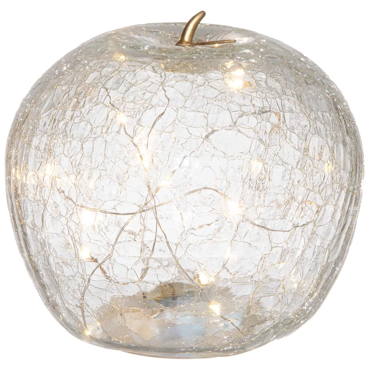 Glaslampe med LED-lys klar 15 cm - Ornamenter - 6410416482767 - 0