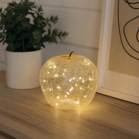 Glaslampe med LED-lys klar 15 cm - Ornamenter - 6410416482767 - 1