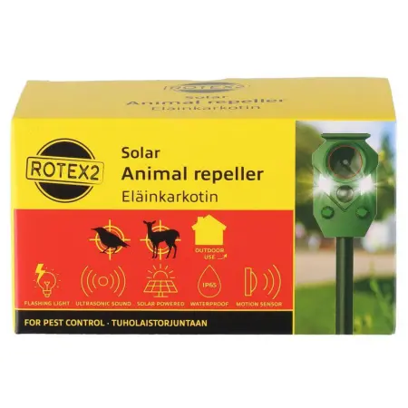 Djurskrämma Rotex-2 med solcell och ultraljud - Ultraljudsskrämmor - 6410416544670 - 1