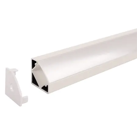 Aluminium list hörn för LED strip 1m rak vit - LED-remsor och LED-lister - 6418536022146 - 0