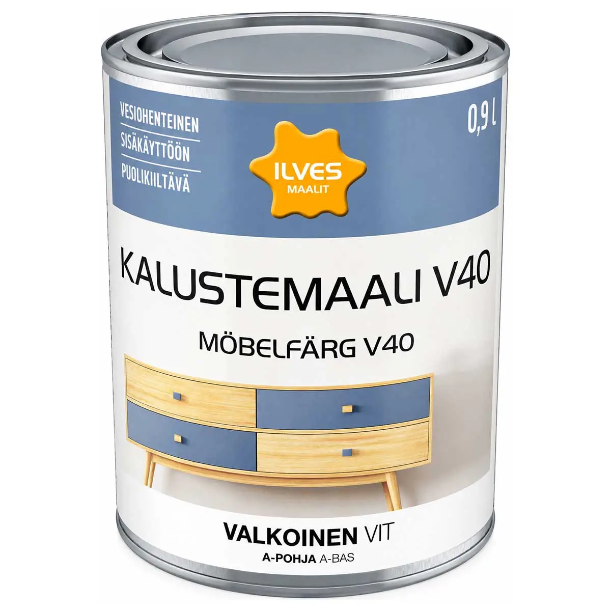 Ilves Möbelfärg V40 vit 0,9L - Fasadfärger - 6430026950135 - 0