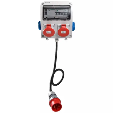 Arbejdspladscenter 2x 400V 16A + 2x Schuko - Elektrisk central tilbehør og sikringer - 6438152858882 - 1