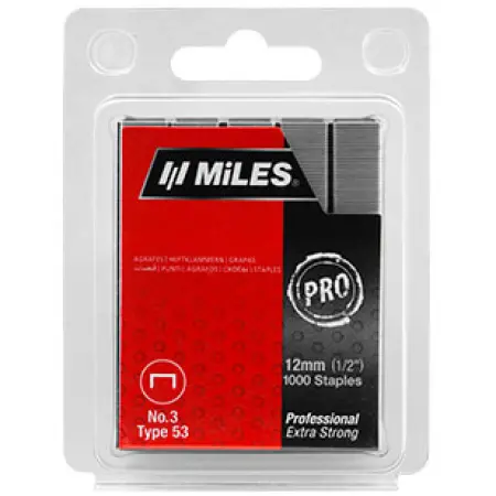 Niitti NO.3 12mm 1000stk Miles 53 - Hæftemaskiner og nitter - 8901057901239 - 0