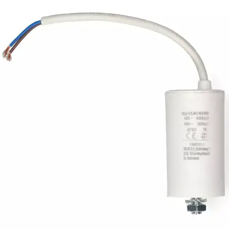 Kondensator 16uF 450V med ledning - Komponenter og kondensatorer - 5412810477333 - 0