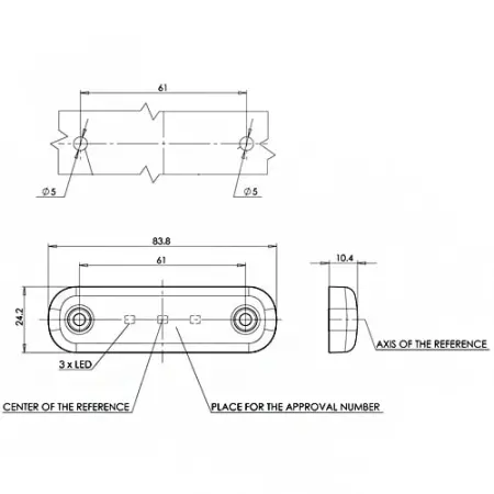 Ärlys LED Rød 84x24x10mm 12V-24V - Trailer sidemarkeringslys og lygter - 5901323111532 - 1