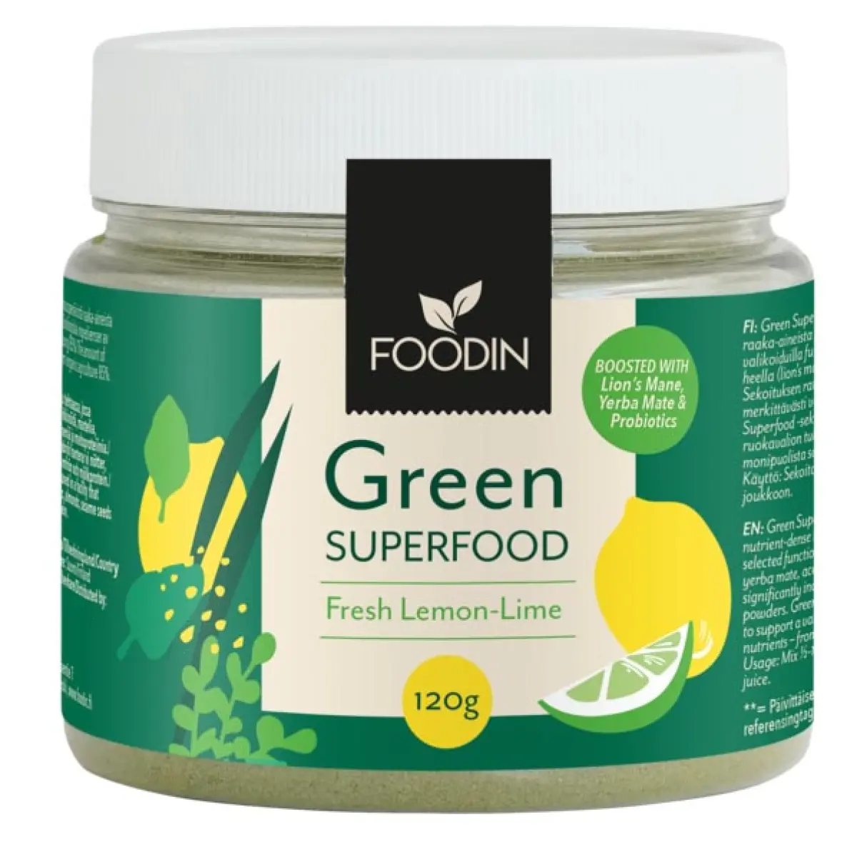 Green Superfood Fresh Lemon-Lime 120g - Vitaminer och pulver - 6430048235036 - 0