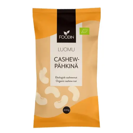 Cashewnötter 200g ekologisk Foodin - Nötter, frön och pålägg - 6430055215540 - 0