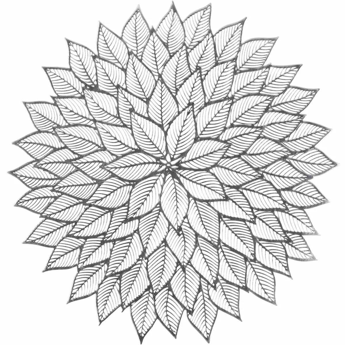 Bordtablet Flower sølv 38cm - Bordløbere og dækkeservietter - 6410416185538 - 0