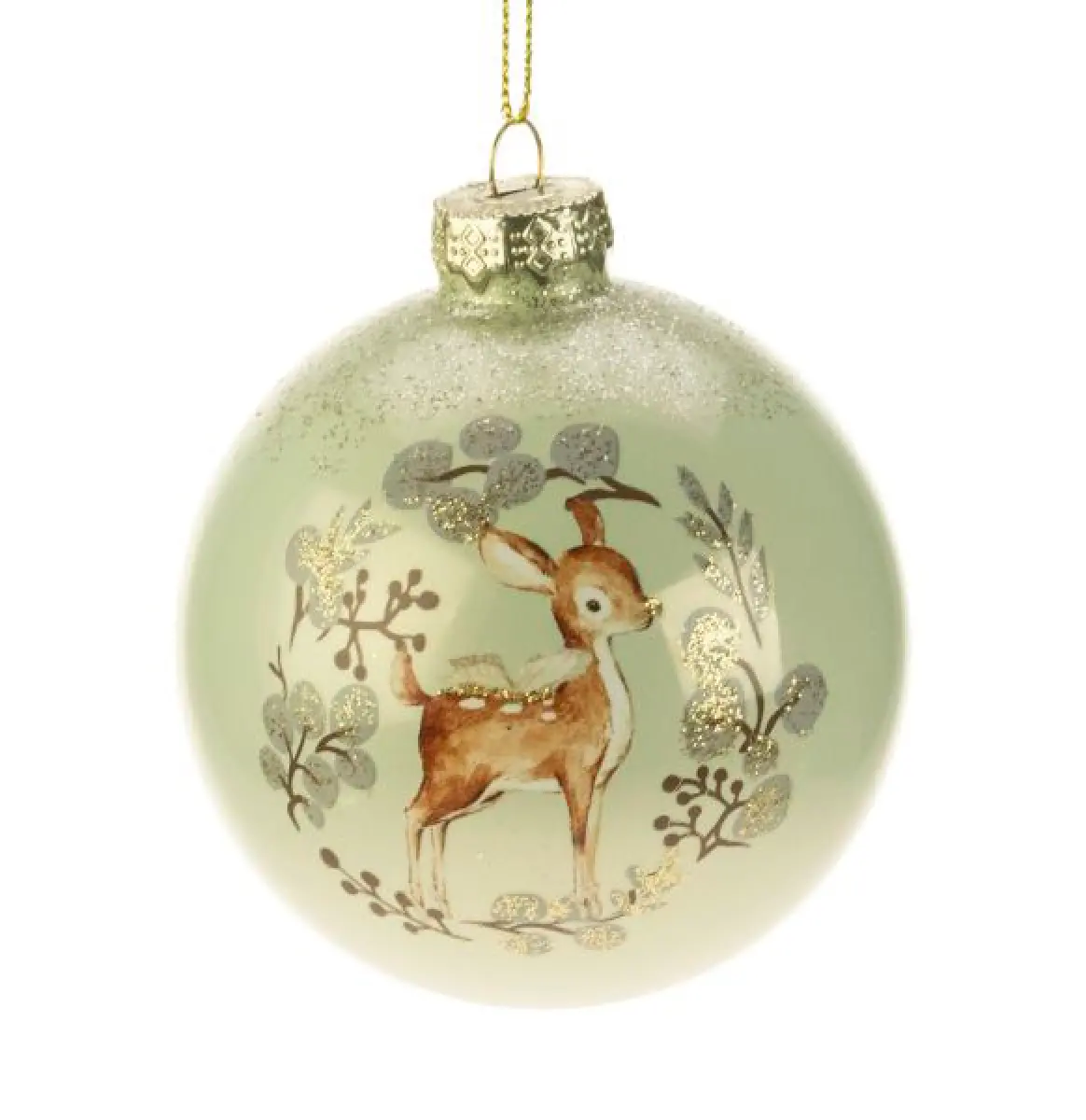 Weiste julepynt Bambi glaskugle 8cm - juletræspynt - 6412740132875 - 0