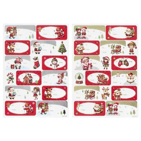 Pakkeetiket Elves 32 stk assorteret - Emballage - 6410416574745 - 0