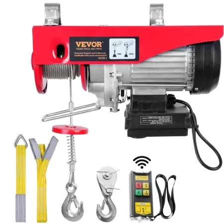 Vinsch 1000 kg + fjärrkontroll Vevor - Elvinschar 230V - 6438471345674 - 0