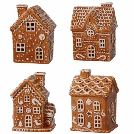 Pepparkakshus LED 10x8x12 cm assorterade - Julpynt - 8721461064814 - 0