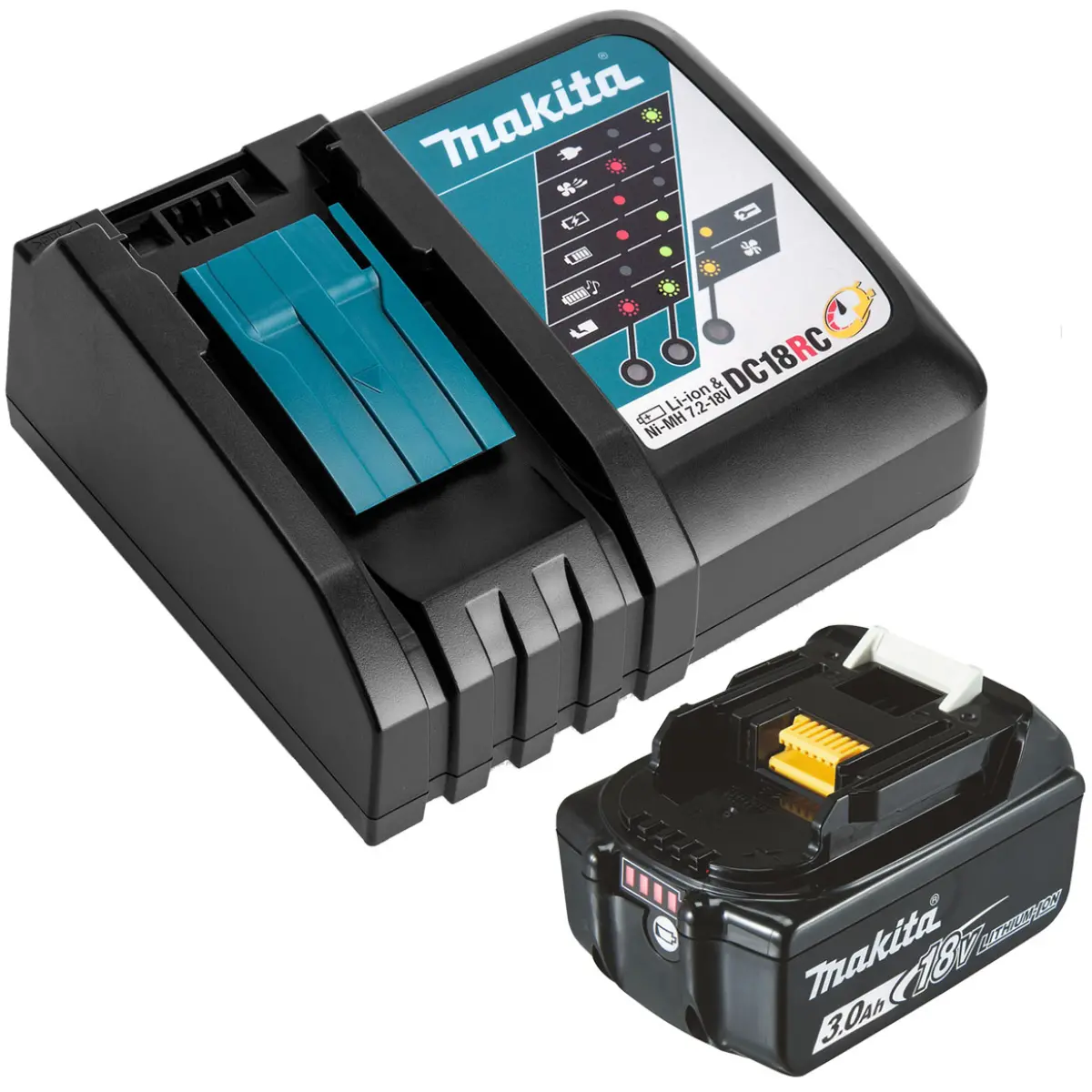 Makita batteri 18V 3Ah oplader DC18RC - Batterier og batteriopladere - 088381547000 - 0
