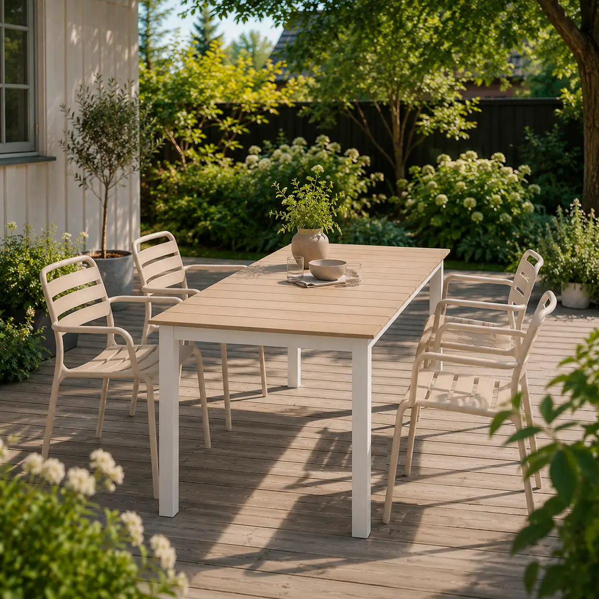 Utemöbel Bistro Sand 4+1 - Trädgårdsmöbler - 6438471352382 - 0