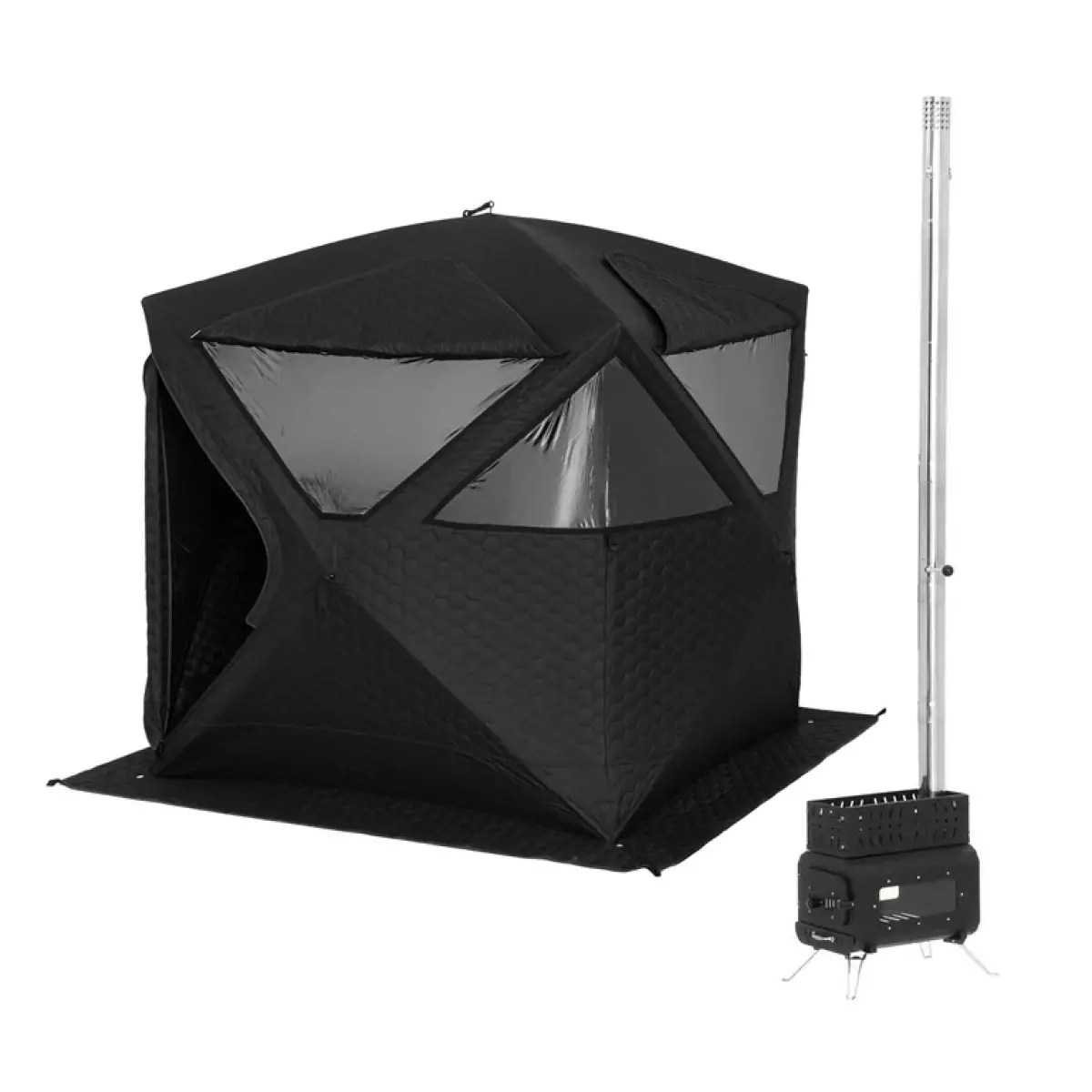 Telt sauna 180x200 cm med ovn og røg - Isfisketelte - 6438471356038 - 0