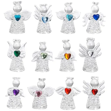 Glas ängel hjärta 45mm sortiment - Julpynt - 8711295479366 - 1