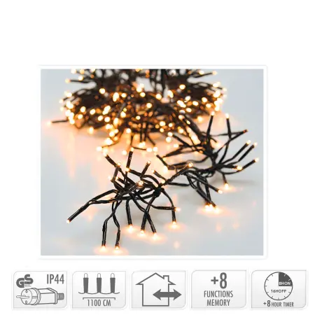 Ljusslinga Cluster varmvit 1512 LED - Ljusslingor utomhus och inomhus - 8720573813211 - 1