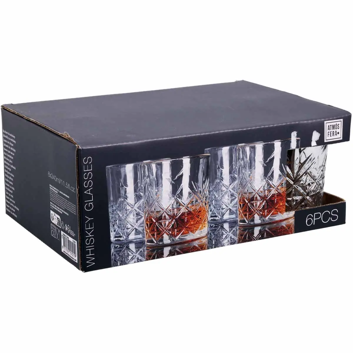 Whiskyglas kristallmönster 340 ml 6-pack - Serviser och köksartiklar - 8721037101219 - 0