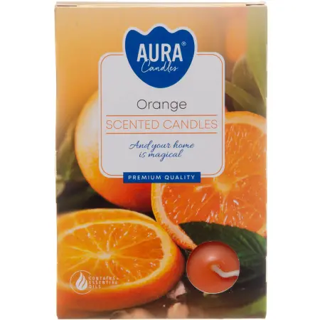 Duftfyrfadslys Orange 6 stk. -  - 5906927015637 - 0