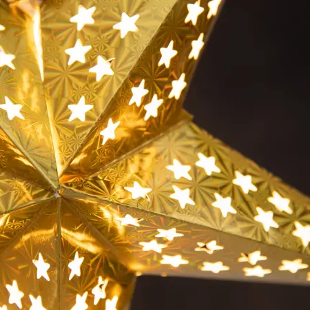 Papirstjerne 10 LED 43cm Guld - Papirstjerner og metalstjerner - 6410413306059 - 1