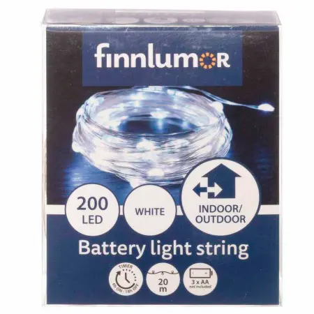 Batterilamper kold hvid micro-led 2 - Lyskæde til udendørs brug - 6410416377193 - 0