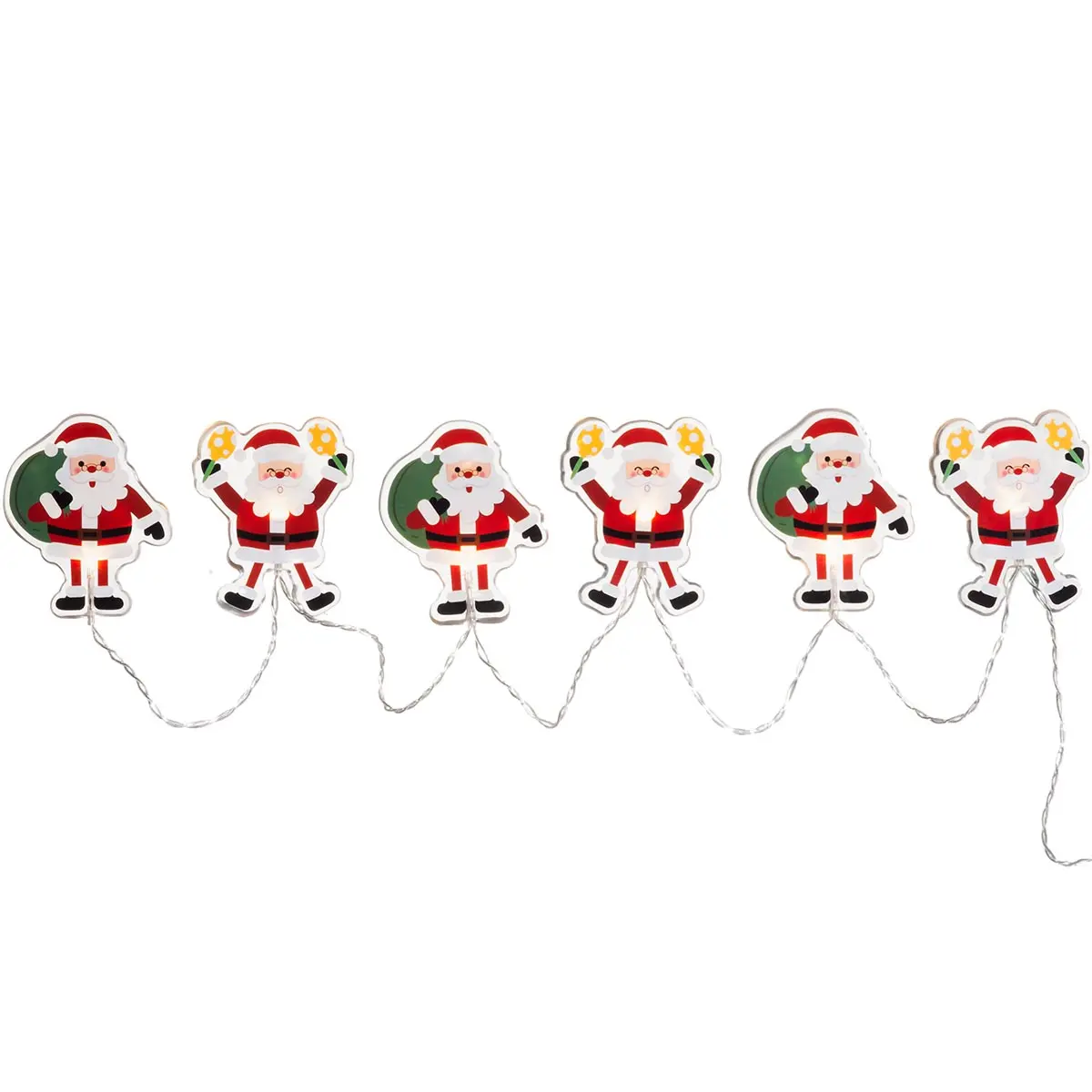 Fönsterdekal Jultomtar med LED-lampor 6 st - Julpynt - 6410416497280 - 0