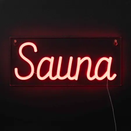 LED-skylt Sauna röd 30 × 13 cm Finnlumor - LED-remsor och LED-lister - 6410416573281 - 1
