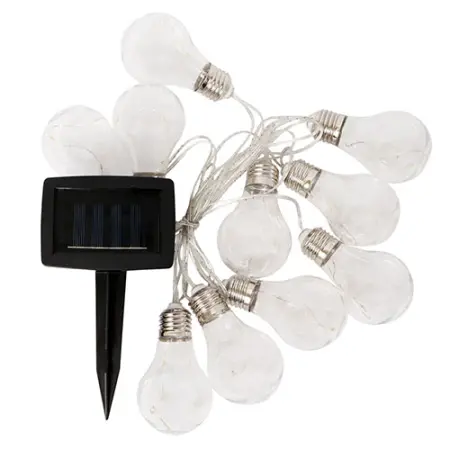Solcellsslinga Solar 3xLED 10st varmvitt - Solcellslampor - 6418536019405 - 1