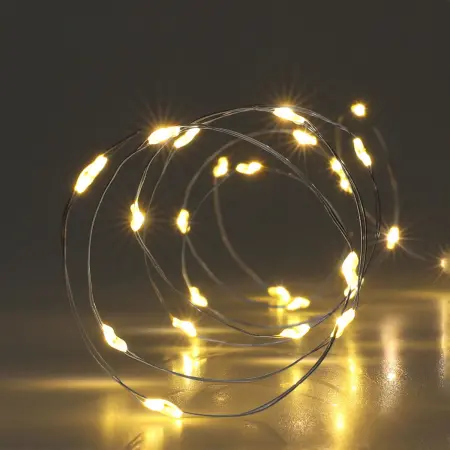 Lyskæde 40 LED 2 m varm hvid - Batteri lys - 8720573666527 - 0