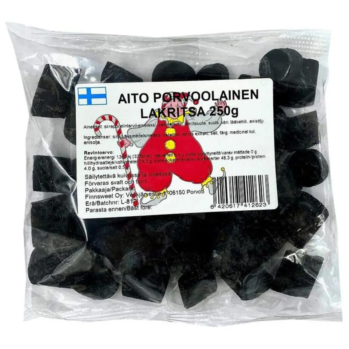 Äkta Borgå lakrits 250 g - Godispåsar - 6420617412623 - 0
