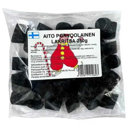 Äkta Borgå lakrits 250 g - Godispåsar - 6420617412623 - 0