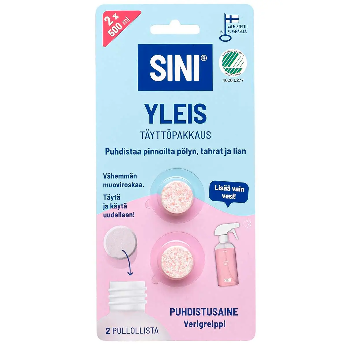 Sini påfyllningsförpackning Allrent tabletter 2st - Rengöringsdukar och tvättsvampar - 6423800070037 - 0