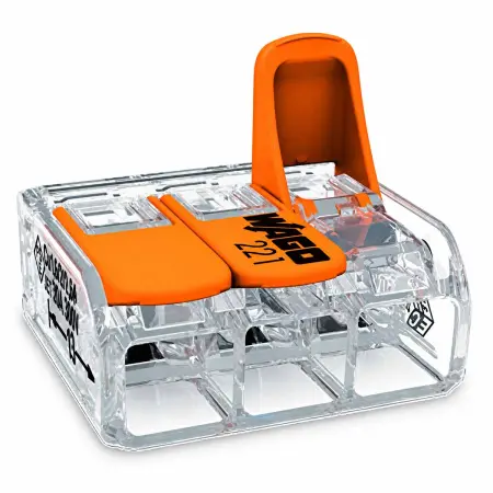 Dosaanslutning Vippa Wago 3-pol 0,5-6mm² 8-pack - Kabelkopplingar och kopplingsklämmor - 4066966001693 - 0