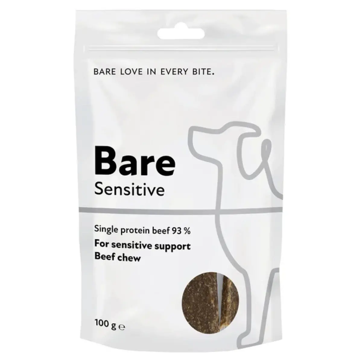 Bare Sensitive okseknogle med knust fyld 100 g - Hundetyggeknogler, tyggepinde og tyggeruller - 5700551173561 - 0