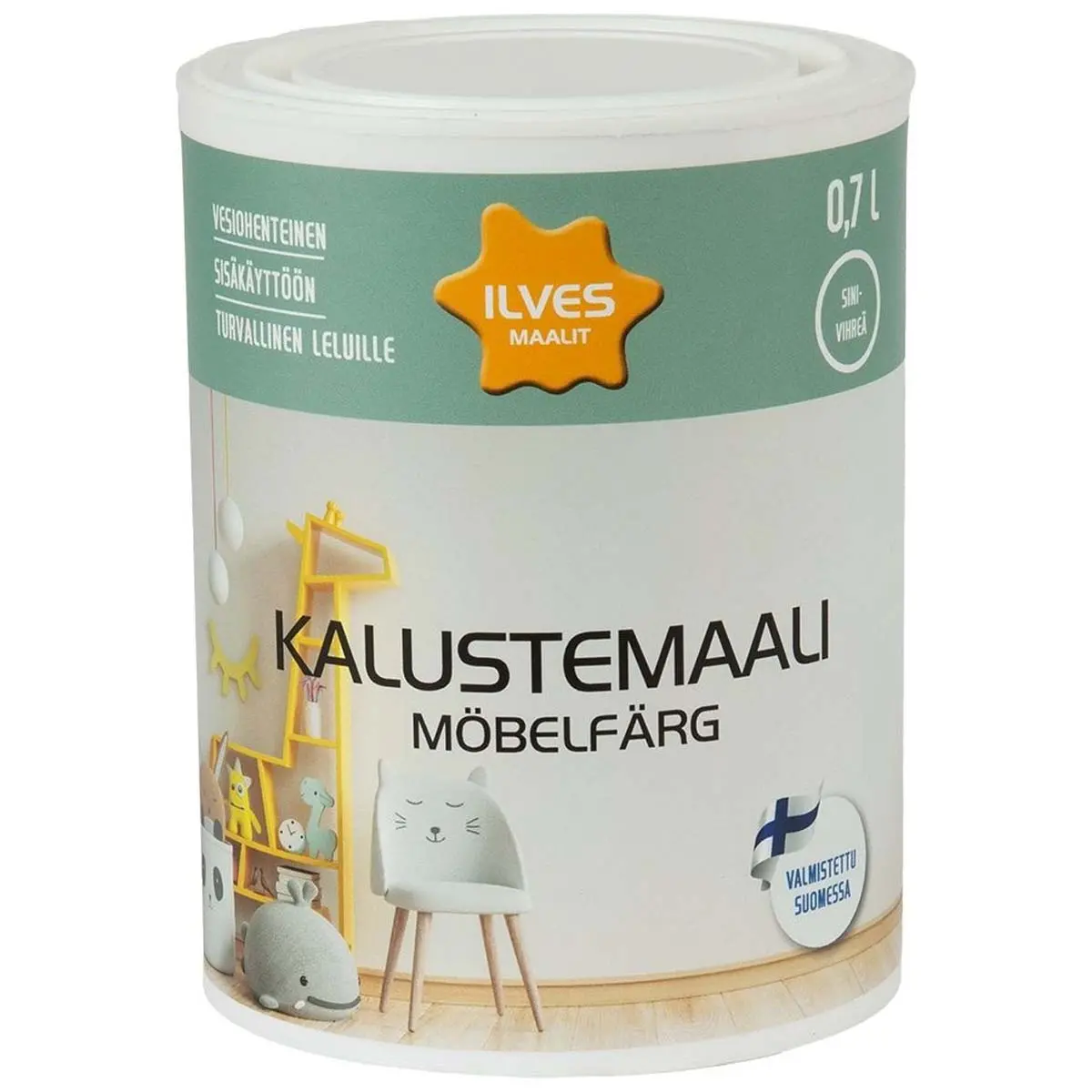 Ilves Møbelmaling V40 blågrøn 0,7L - Facade farver - 6430026955222 - 0